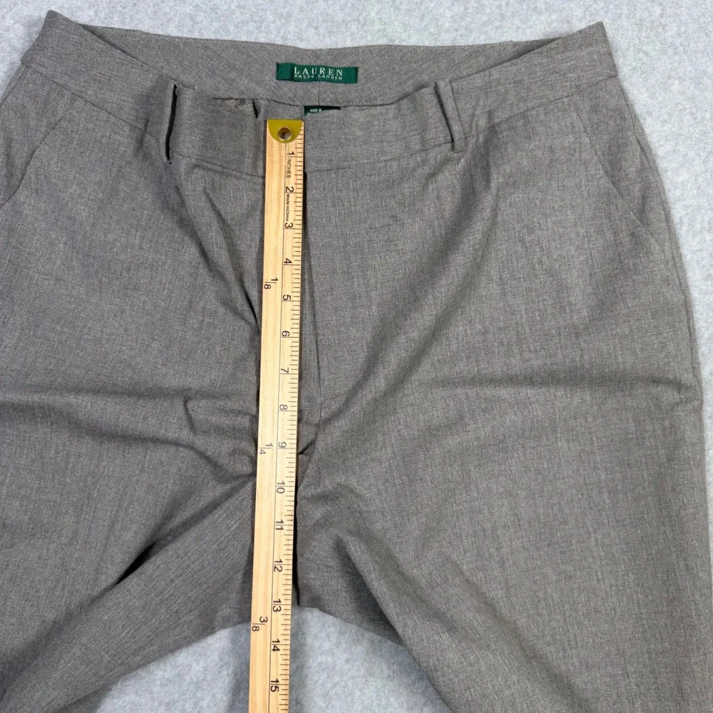 Lauren Ralph Lauren Womens Grey Wool Blend Straight Leg Dress Pants Size 14